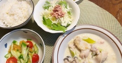 1年前は…＆鶏もも肉と白ネギのクリーム煮