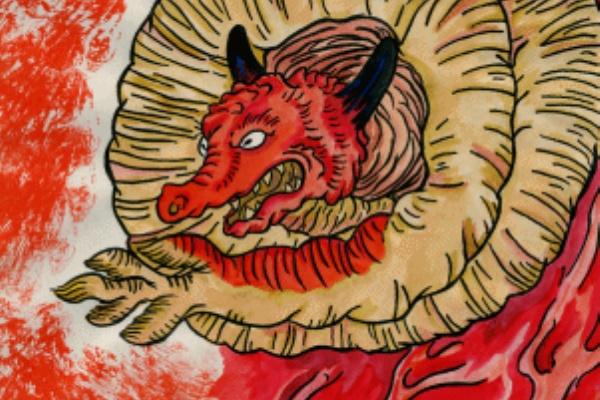 古文書まくり　疳の虫など　妖怪　鍼灸漢方 刺繍ワッペン□妖怪□鳴釜□百鬼夜行 | iichi 日々の暮らしを