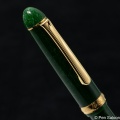 プラチナ万年筆　セルロイド　エメラルド柄　14K　太字