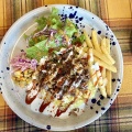 函館市中道1丁目 アメリカン食堂 JONNY TOO BAD(ジョニートゥーバッド) ビーフオーバーライス(S)1,290円 セットドリンクコーヒー(ホット)250円