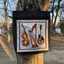 隠しポケットみたいなパネル柄布トートバック