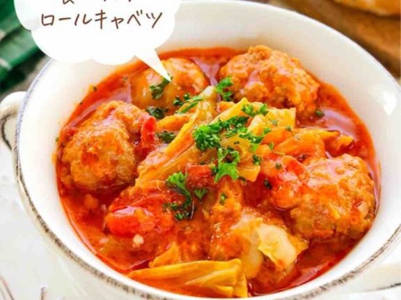 ♡巻かない！食べたらロールキャベツ♡【#簡単レシピ #時短 #節約 #春キャベツ #ミートボール #トマトスープ 】