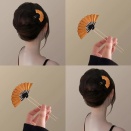 扇子かんざしで作る華やか和装ヘア｜金メッキ×U字ピンで簡単成人式スタイル