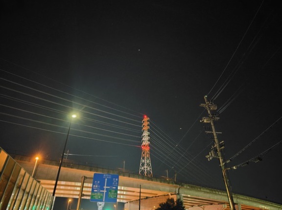 星田北の高圧線が見える夜景〜ナイトサイト交野No.29〜
