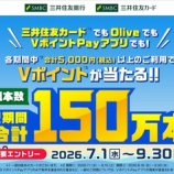 『三井住友カード、抽選で1万Vポイントなどが当たる！Vポイント祭開催』の画像