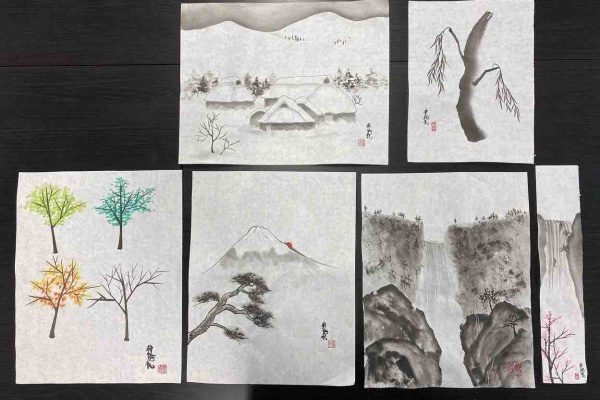 橙月水墨画教室 Sumi-e class in Tokyo - 2022年11月