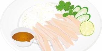 【夕飯】米の上に煮た鶏肉を乗せて食べてみたんだけど…