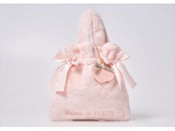 Maison de FLEUR フェイクファーミニバッグBOOK PEACH