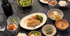 だんなさま作の唐揚げの夜ごはん