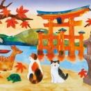 一貼り一貼りに心を込めて…✨秋色に染まる『宮島』シールアート完成♪