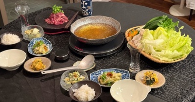 赤城牛の切り落としで、レタス鍋の夜ごはん