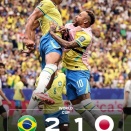 【速報】日本1ー2ブラジル、後半ATに決められ決勝トーナメント敗退