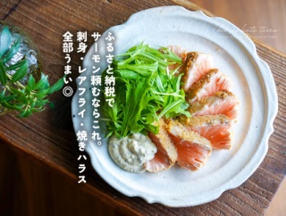 ふるさと納税でサーモン頼むならこれ。刺身・レアフライ・焼きハラス全部うまい◎（PR）