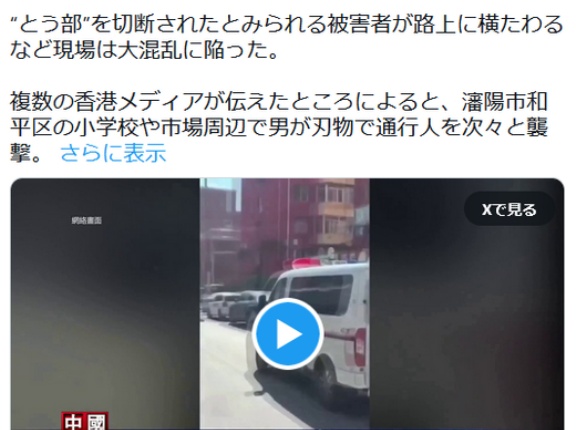 経済崩壊の中国にて、切断された頭部が路上に横たわり現場は大混乱