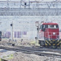 7月13日撮影　南松本にて、HD300-5号機が牽く特大貨物