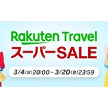 『楽天トラベル、スーパーSALE開催!国内宿泊最大24%OFF!旅行代金最大全額ポイントバック!など』の画像