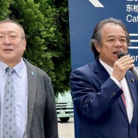 名鉄岐阜駅前で街頭演説