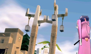 街灯（砂漠）が仲良しに見える