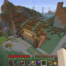 樹皮を剥いだ丸太小屋を作る