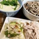 冷凍していた大和芋で蕎麦
