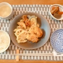 あるもので天ぷら（鱧、いか、れんこん、茄子）