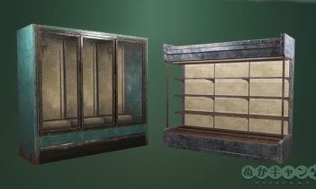 スーパーウルトラ・マーケットの冷蔵庫と棚