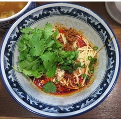 麺屋 はやしまる＠高円寺　「汁なし担担麺（1玉）わんたんスープ付＋パクチー、小ライス、ほか」