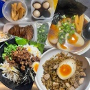 焼豚手作り、台湾まぜそば、(エコクッキング)そば飯