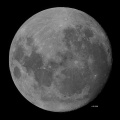 7月9日の月 - 時々雲が流れて行きました（月齢14.1）
