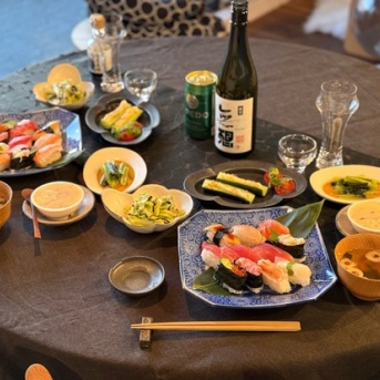 お出かけした日の、買ってきたお寿司の夜ごはん