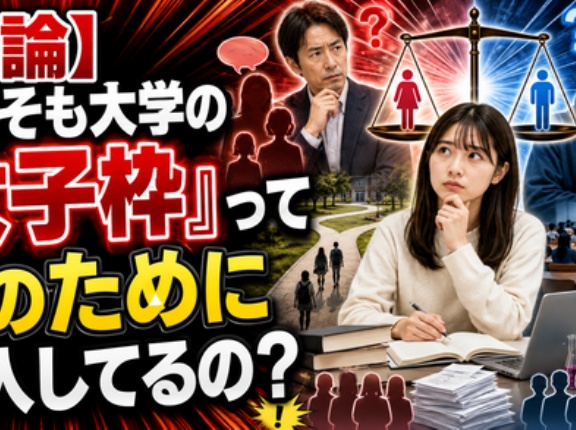 【議論】そもそも大学の「女子枠」って何のために導入してるの？