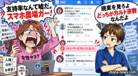 【エコチェン】スマホ農場ガーで発狂のサヨク、記事内容をガン無視して「統一ガー」言い逃げブロック
