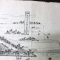 明治期古地図鳥瞰図「神武天皇畝傍山東北御陵」1点/畝火教会/新海梅麿/木版摺り