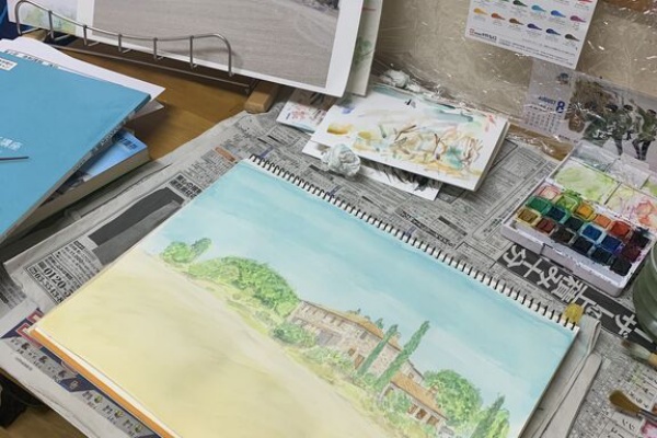 水彩画初心者ブログ 始めて1年になります - ユーキャン風景スケッチ講座