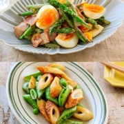 【サーモス連載】アスパラベーコンの卵サラダ＆スナップえんどうとちくわの甘辛バター炒め