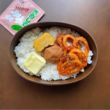 『質素弁当（焼いたイカ）』の画像