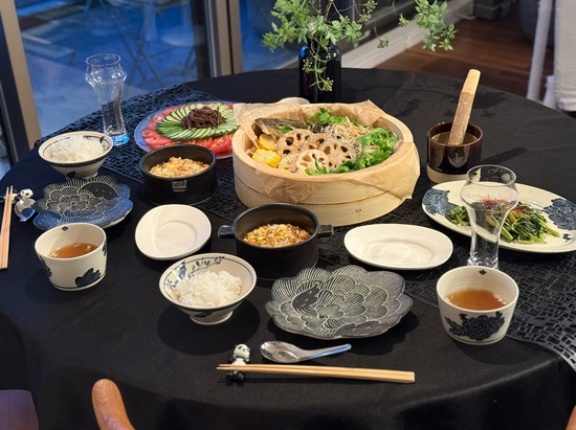 コチの中華蒸しとかの夜ごはん