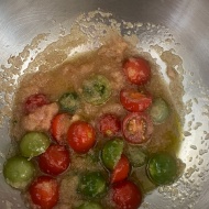 12月12日「明太子の日」なのでミニトマトごろごろ明太子パスタ