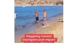 【動画】海水浴にきていたギリシャ国民、偽装難民のボートに遭遇し「帰れ」と押し返す