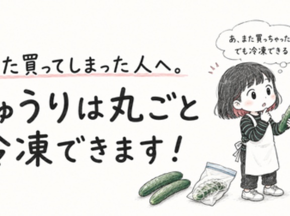 きゅうりは丸ごと冷凍できます！と、今日のおべんとう