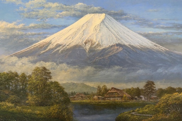 水彩画 大谷 エビ 赤 まう