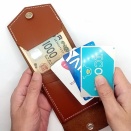 新作は新作レザー札入れカードケースミニウォレットコンパクトマネークリップスマートスリム