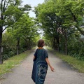 日曜礼拝には藍染ワンピースで♪