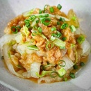 白菜と天かすのめんつゆ煮