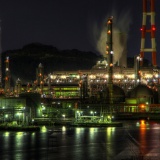 工場夜景　水島コンビナート