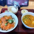 なか卯の新メニュー『サーモンユッケ丼』を食す。飯田市『なか卯飯田上郷店』