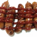 ソーセージ（切って焼いてウスターソース＆ケチャップ）
