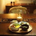 一人晩ごはんは簡単に！残り物を丼物にアレンジ。