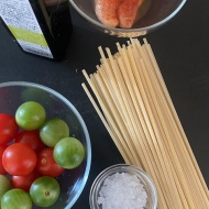 12月12日「明太子の日」なのでミニトマトごろごろ明太子パスタ