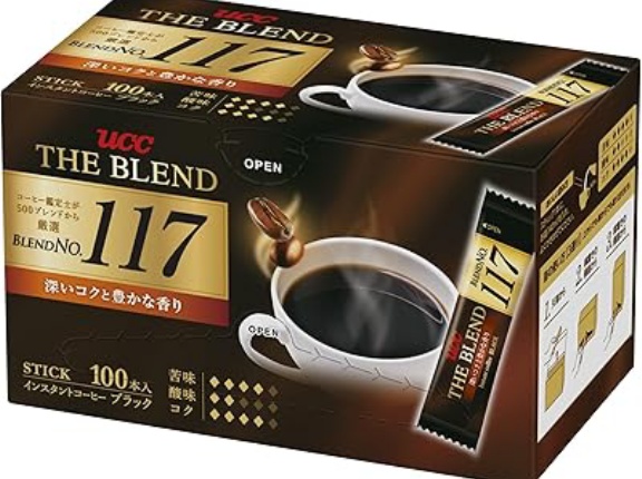 【2,224円】UCC ザ・ブレンド 117 スティックコーヒー 100本が値下げ特価。苦み・コクが強め、酸味弱め